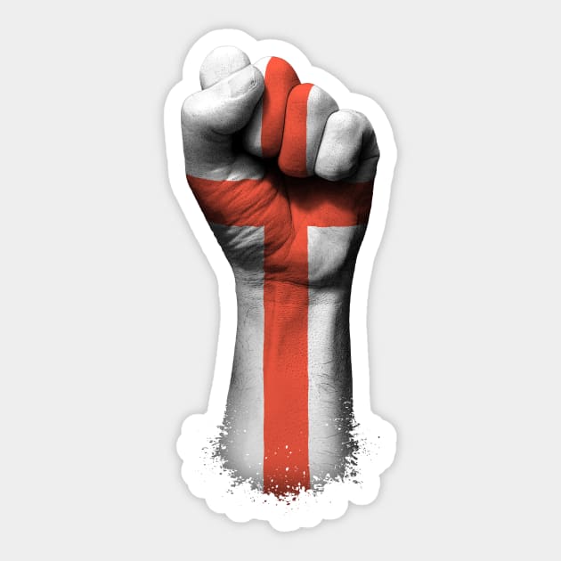 Flag of England on a Raised Clenched Fist Sticker by jeffbartels